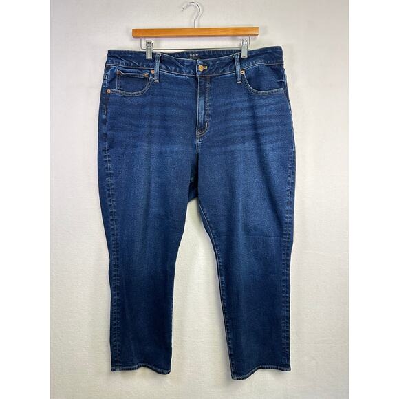 Woman's J. Crew Straight Jeans - Size 35 Dark Wash Everyday Denim - Picture 1 of 9
